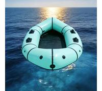 Canoa Gonfiabile 2 Posti Con Plancia Drop-Stitch - Gommone Da Pesca In PVC Rinforzato, Motorizzabile, Incl. Remi, Pompa, Borsa, Portata 200kg(Indigo)