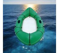 Canoa Gonfiabile 2 Posti Con Plancia Drop-Stitch - Gommone Da Pesca In PVC Rinforzato, Motorizzabile, Incl. Remi, Pompa, Borsa, Portata 200kg(Green)