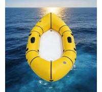 Canoa Gonfiabile 2 Posti Con Plancia Drop-Stitch - Gommone Da Pesca In PVC Rinforzato, Motorizzabile, Incl. Remi, Pompa, Borsa, Portata 200kg(Yellow)