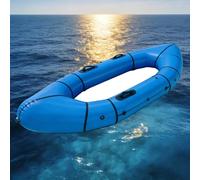 Canoa Gonfiabile 2 Posti Con Plancia Drop-Stitch - Gommone Da Pesca In PVC Rinforzato, Motorizzabile, Incl. Remi, Pompa, Borsa, Portata 200kg(Blue)