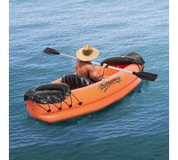 Canoa Gonfiabile 2 Posti in PVC con 2 Remi in Alluminio e Accessori, Arancione