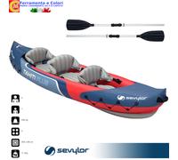 Canoa Gonfiabile 3 Posti 2 Adulti 1 Bambino Con Pagaia Zaino Kayak PVC 363x88