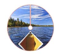 Canoa sul lago Base per albero di Natale Copertura per albero di Natale Capodanno Decorazioni per la casa Tappetino Regali