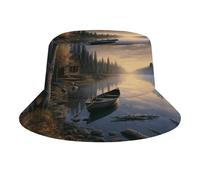 Canoe by The Water Bucket Hat Beach Travel Sun Hat Sun Protection Cappello da pesca Cappello da trekking Cappello unisex da pescatore, stile, taglia unica 2115