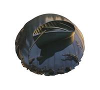 canoe by the water, cuffia da doccia per donne e uomini, grande, riutilizzabile, a doppio strato, impermeabile, con fascia elastica, per tutte le acconciature, adatta ai viaggi