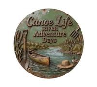 Canoe Life River Adventure Days Metal Tin Sign Placca