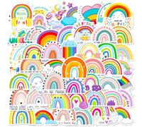 Canollo 50 adesivi arcobaleno, graffiti arcobaleno, graziosi ponti arcobaleno, adesivi in vinile per bagagli, telefoni cellulari, caschi per bambini, computer, notebook
