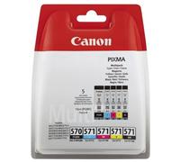 Genuino Originale Canon CLI-571 C Ymbk + PGI-570 Pgbk per Pixma MG-5750 MG-7700