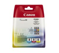 CANON 0621B029 CLI8 3 CARTUCCE ORIGINALI C M Y 470 pagine