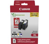 Canon + 10x15 cm Fotopapier 50 Blatt Value Pack nero / ciano / magenta / giallo Originale PG-585XL+CL-586XL