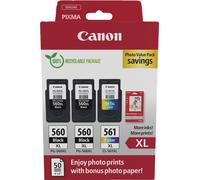 Canon + 10x15 cm Fotopapier 50 Blatt Value Pack nero / differenti colori / Bianco Originale PG-560XL+CL-561XL