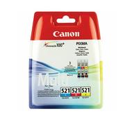 CANON 2934B010 CLI521 KIT 3 CARTUCCE ORIGINALI C M Y 446 pagine