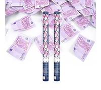 Canon à coriandoli Biglietti viola 500€ 60 cm - Set di 2 lanciatori per coriandoli da tenere in mano, per compleanno, matrimonio, portata 10 metri, presa facile - SPARKLERS CLUB®