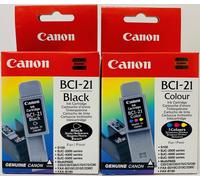 CANON BCI-21BK+BCI-21C CARTUCCIA ORIGINALE NERO+COLORE Multipass C20/C30/C50