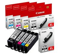 Canon Cartucce d'inchiostro originali PGI 570XL CLI 571XL Multipack (BK/C/M/Y) - adatto per PIXMA MG5700, MG5750, MG5751, MG5752, MG6800, MG6850, MG6851, MG6853, MG7700, MG7750, MG751