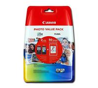 Canon Cartuccia 2-Pack con Foto 4 x 6 Carta 50 Fogli Value Pack di Inchiostro PG-540 XL Ciano, Magenta, Giallo