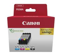Canon Cartuccia 4 Cartucce per Stampante Originali CLI-571 C M Y BK (1 x Nero, 1 x Ciano, 1 x Magenta, 1 x Giallo)
