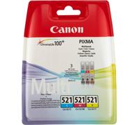 Canon CLI-521 C/M/Y Multi pack - 3er-Pack - Gelb, Cyan, Magenta - Original - Tintenbehälter - für PIXMA iP3600, iP4700, MP540, MP550, MP560, MP620, MP630, MP640, MP980, MP990, MX860, MX870