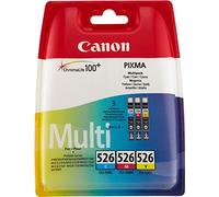 Canon CLI-526 C/M/Y Multi pack Confezione da 3 giallo, ciano, magenta originale serbatoio inchiostro per PIXMA iP4950, iX6550, MG5250, MG5350, MG6150, MG6250, MG8150, MG8250, MX715, MX885, MX895