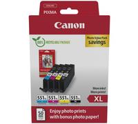 CANON CLI-551XL 6443B008 CMYK INCHIOSTRO - 5565 PAGINE BIANCO/NERO PER PIXMA IP7250