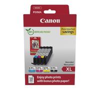 Canon CLI-571XL Multipack Cartucce Originali | Inchiostro Canon autentico - Nero più Ciano, Magenta e Giallo - per PIXMA MG5750, MG5751, MG5752, MG5753, MG6850 e altro!