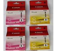 CANON CLI-8Y CLI-8M - 4 CARTUCCE - 2 MAGENTA 2 GIALLO ORIGINALE NUOVO