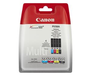 Canon CLI551 CMYBK wo sec ink cartridge 4 pcs Original Standard Yield Nero Cyan Magenta Yellow