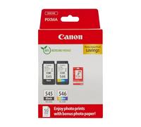 Canon Confezione multipla cartucce d'inchiostro Cartucce d'inchiostro originali per stampanti PG-545/CL-546 confezione da 2 (1 nero, 1 a colore) e carta fotografica 4x6 (50 fogli)