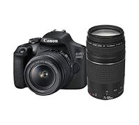 Canon EOS 2000D Reflex Digitale 24.1MP + EF-S 18-55mm + EF 75-300mm | Reflex digitale 24,1 MP con sensore APS-C CMOS; obiettivi EF-S 18-55mm e EF 75-300mm inclusi; autofocus 9 punti, ISO 100-6400
