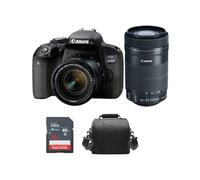 CANON EOS 800D KIT EF-S 18-55mm F4-5.6+EF-S 55-250mm+bors scheda SD 16gb