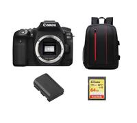 CANON EOS 90D Corpo nero + scheda SD da 64 GB+batteria LP-E6N+zaino nero