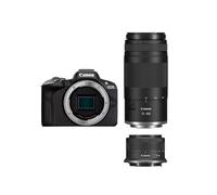 Canon EOS R50 APS-C Mirrorless + RF-S 18-45 + 75-300mm Kit Doppio Zoom (24,2 Mp,- Fino a 15fps, DIGIC X, Video 4K UHD Fino 30p, Dual Pixel CMOS Auto Focus II, Disp, Lay Touch Ordinetabile 7,5 cm)