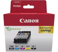 ORIGINALE Canon Multipack nero / nero / ciano / magenta / giallo PGI-580+CLI-581 2078C007 1703 pagine