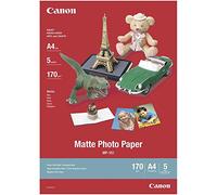 Canon Matte Photo Paper, carta fotografica, opaco, bianco, A4, 170 g/m2, 5 pz 7981A042, getto d'inchiostro