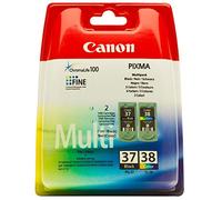 Valore Pacco Black PG-37 + CL-38 Canon Originale Pixma iP2500 ip1800 MG666