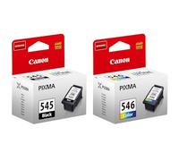 Canon PG-545 CL-546 BLISTER Pacchetto di 2 Cartucce d'inchiostro (Nero colore) Certificato (Imballaggi in plastica obsoleti 2018 con etichetta di sicurezza antifurto)