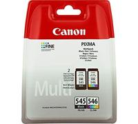 Canon PG-545 CL-546 BLISTER Pacchetto di 2 Cartucce d'inchiostro (Nero colore) Certificato (Imballaggi in plastica obsoleti 2018 con etichetta di sicurezza antifurto)