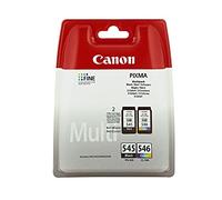 Canon PG-545 / CL-546 Inchiostro nero e colorato, capacità standard di colore nero: 180 SS; a colore: 180SS; in confezione da 2 blister (etichetta in lingua italiana non garantita)