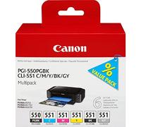 Canon Cartuccia d'inchiostro Multipack PGI-550 PGBK / CLI-551 BK/C/M/Y/GY
