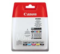 ORIGINALE Canon Multipack nero / nero / ciano / magenta / giallo PGI-580+CLI-581 2078C007 1703 pagine
