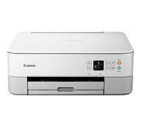 Canon PIXMA TS5351 - Stampante multifunzione a getto d'inchiostro a colori (stampa, scansione, copia, display Oled da 3,7 cm, WLAN, Print App, 4800 x 1200 Dpi), colore: Bianco