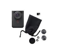 Canon PowerShot V10 Starter Kit per Vlogging - Videocamera 4K UHD Tascabile - Videocamera Digitale con Bluetooth, Wi-Fi - Schermo Inclinabile, Microfoni Stereo, Filtro Anti Vento, Nero