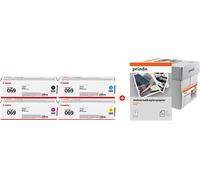 Canon + Prindo Universal Papier 2500 Blatt Value Pack nero / ciano / magenta / giallo / Bianco Originale 069 MCVP