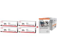 Canon + Prindo Universal Papier 2500 Blatt Value Pack nero / ciano / magenta / giallo / Bianco Originale 075 MCVP