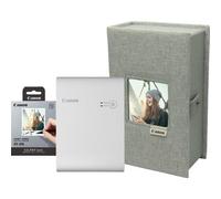 Canon Stampante fotografica portatile senza fili a colori SELPHY SQUARE QX10 Premium Kit, bianco