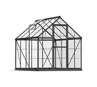 Canopia by Palram - Harmony Serra in policarbonato trasparente, telaio in alluminio, base inclusa, colore: Grigio 1,8 x 2,4 m