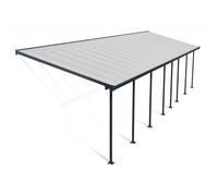 Canopia Feria Pergola Addossata in Alluminio 3X12.2 m Grigio
