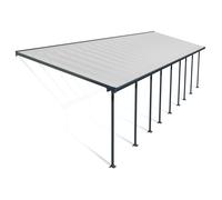 Canopia Feria Pergola Addossata in Alluminio 3X12.7 m Grigio
