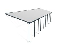Canopia Feria Pergola Addossata in Alluminio 3X13.4 m Grigio