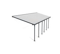 Canopia Feria Pergola Addossata in Alluminio 3X8.5 m Grigio